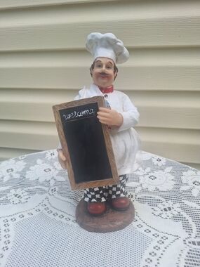 Chef Figurine with Chalkboard – Kitchen or Café Decor